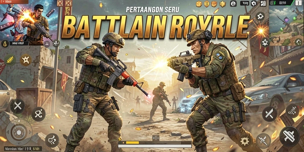 Tampilan gameplay 8180 yang seru dalam pertarungan Battle Royale.