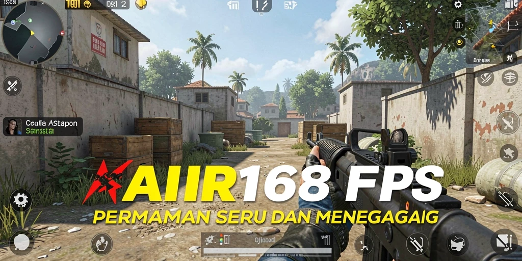 Tampilan gameplay menegangkan dalam AIR168 dengan aksi FPS yang seru.