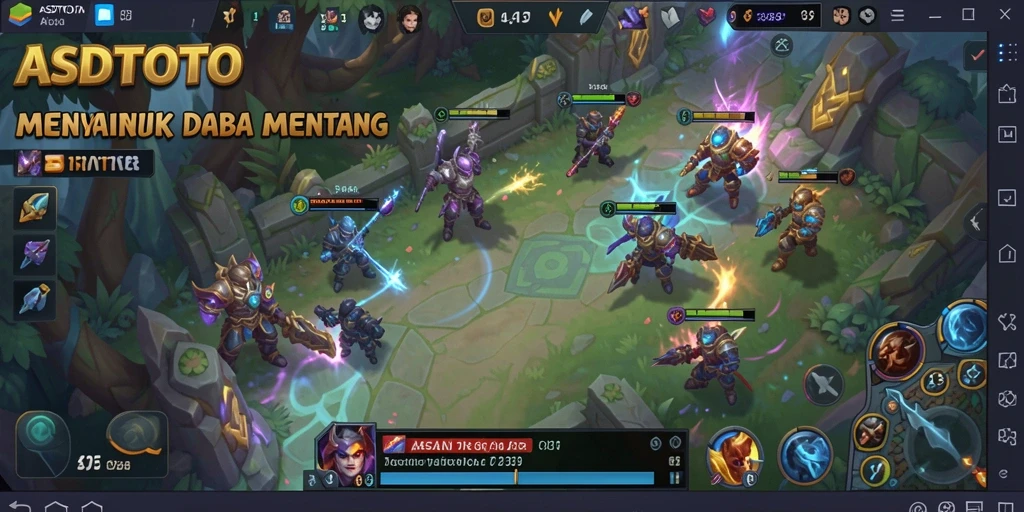 Tangkapan layar gameplay ASDTOTO yang menampilkan pertempuran seru di arena MOBA.