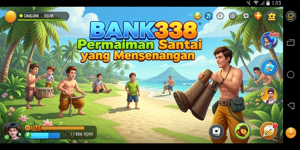 Screenshot utama BANK338 menampilkan gameplay yang menghibur dan santai.