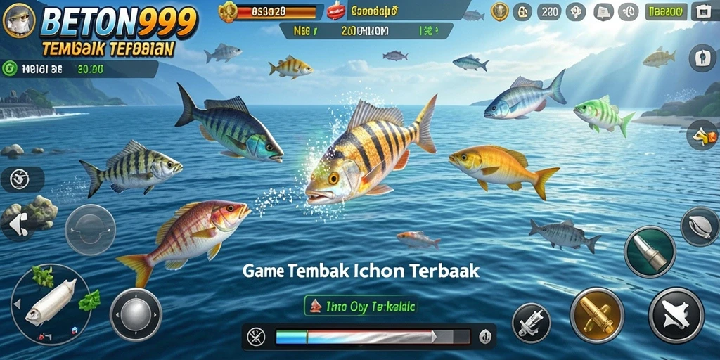 Tampilan gameplay BETON999 dengan aksi menembak ikan yang seru.