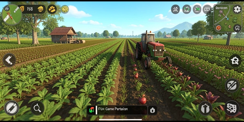 Screenshot gameplay FO8 menampilkan proses bercocok tanam yang seru.