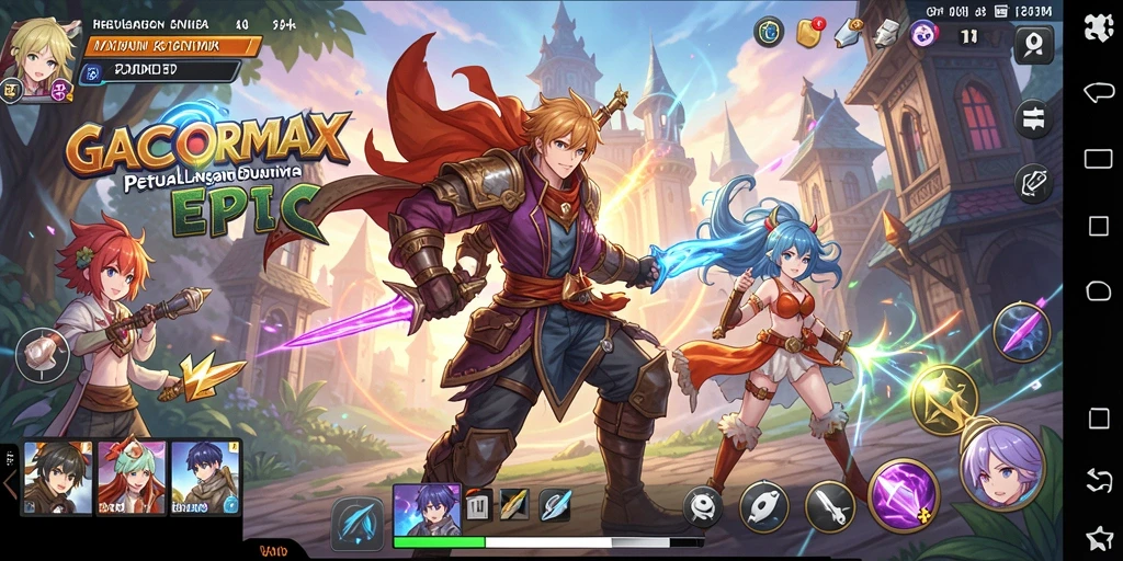 Tampilan gameplay seru dari GACORMAX yang menampilkan karakter anime.