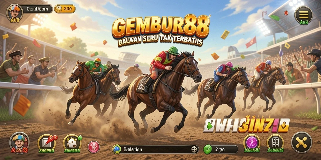 Tampilan seru dari gameplay balap yang mendebarkan di GEMBUR88.