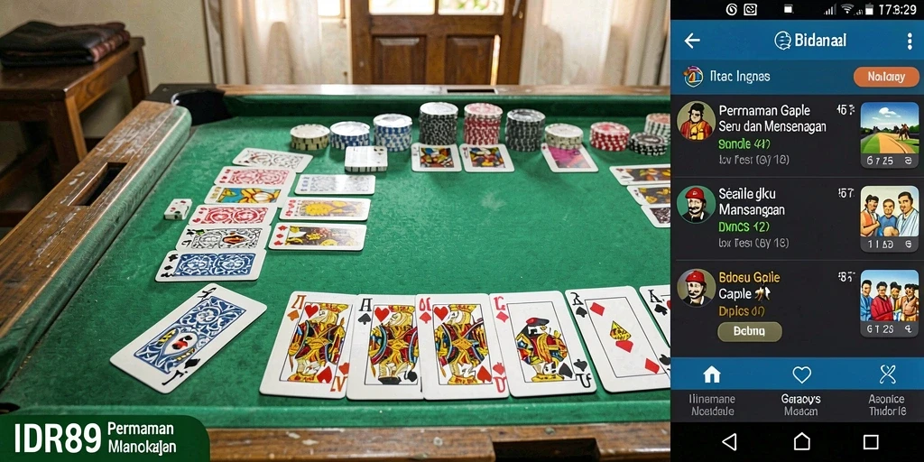 Tampilan menarik dari gameplay Gaple di IDR89.