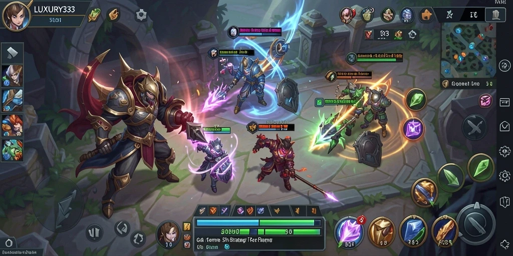 Tampilan gameplay seru dalam LUXURY333 dengan strategi bertarung yang mendebarkan.