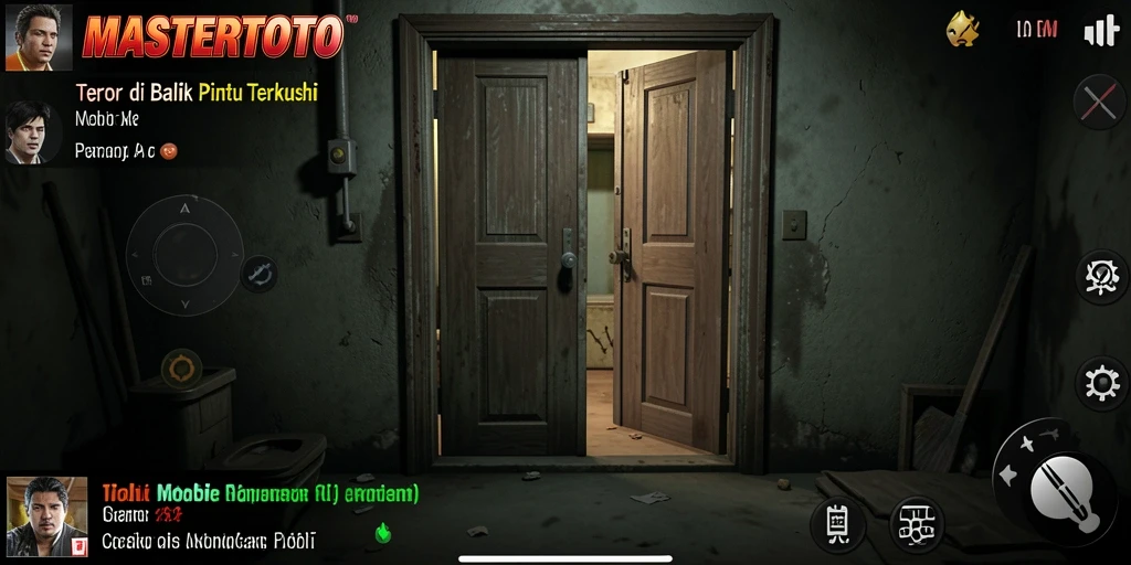 Screenshot gameplay MASTERTOTO menampilkan suasana horor yang mendalam.