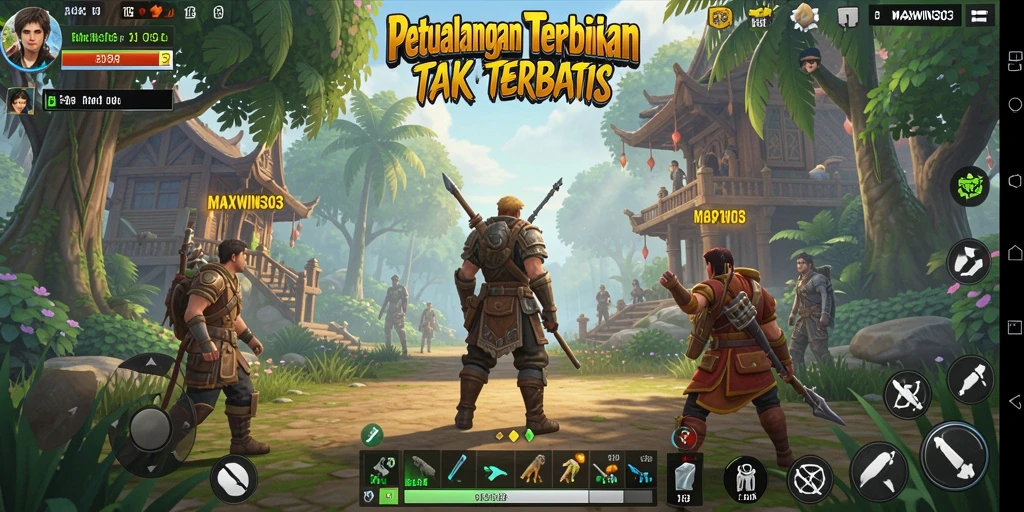 Tangkapan layar menampilkan aksi petualangan di dunia terbuka.