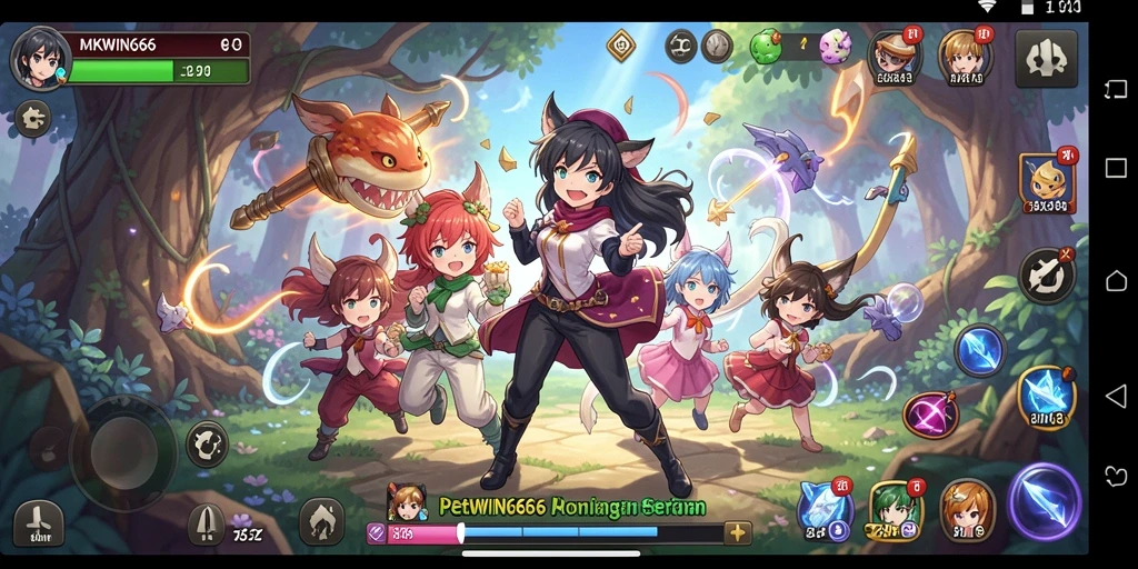 Tampilan gameplay yang menakjubkan dari MKWIN666 di tengah pertarungan seru.
