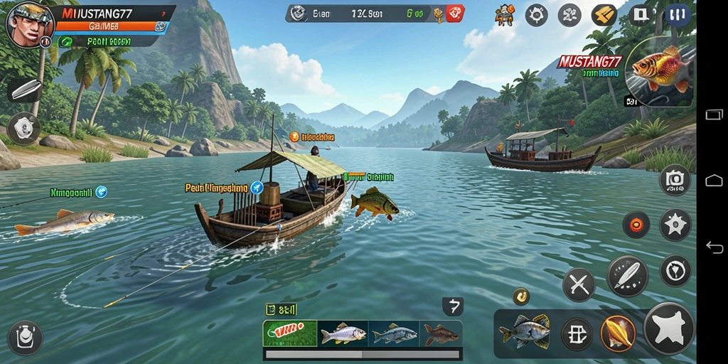 Tampilan gameplay memancing yang menakjubkan dan mendebarkan.
