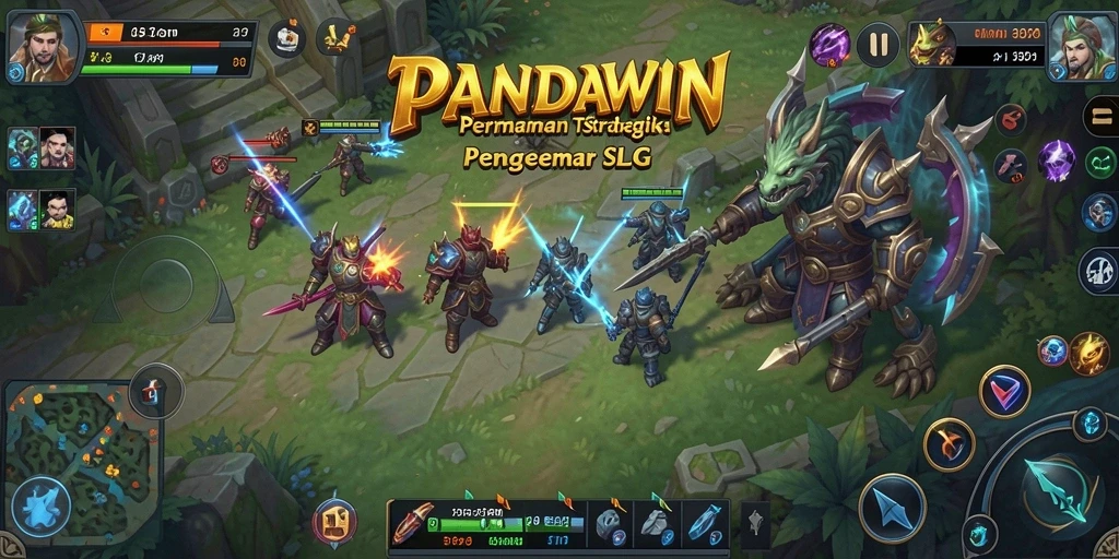 Tampilan gameplay menakjubkan dari PANDAWIN yang penuh strategi.