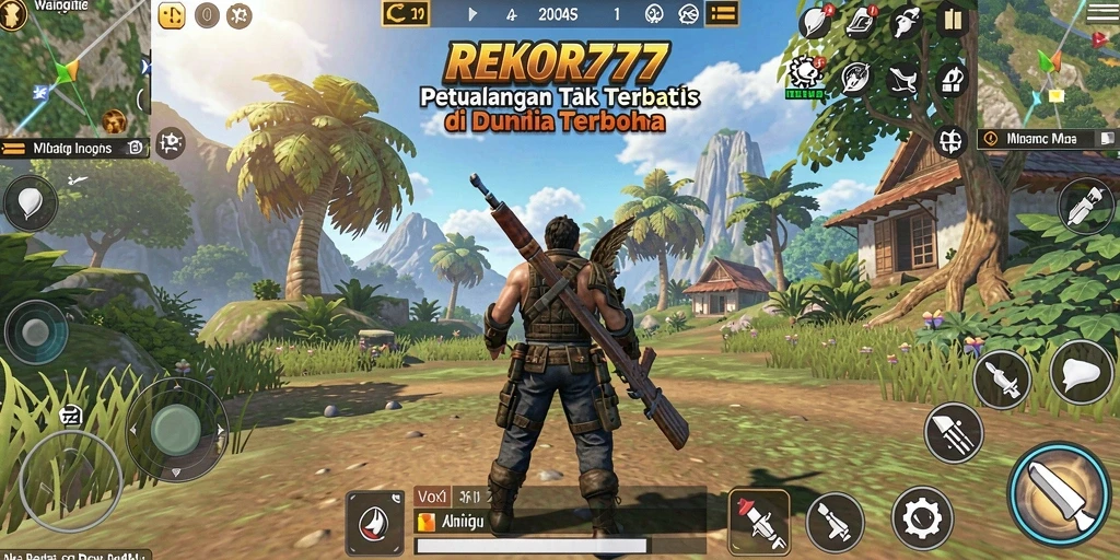 Screenshot gameplay REKOR777 menunjukkan petualangan seru di dunia terbuka.