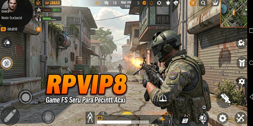 Tampilan screenshot RPVIP8 yang menampilkan aksi tembak-menembak yang intens.