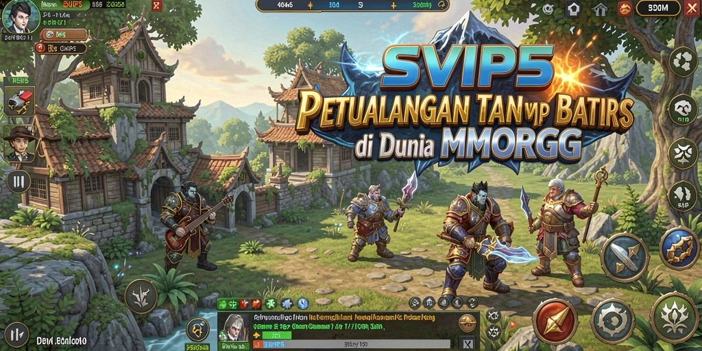 Screenshot gameplay SVIP5 menampilkan pertarungan epik di dunia MMORPG.